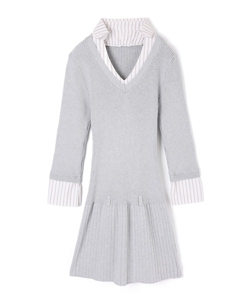 M DOLLY(エムドリー)の「stripe shirt sereno mini dress/ストライプシャツセレーノミニドレス(ワンピース・レディース・グレー/ベージュ・FREE)」の20枚目の写真