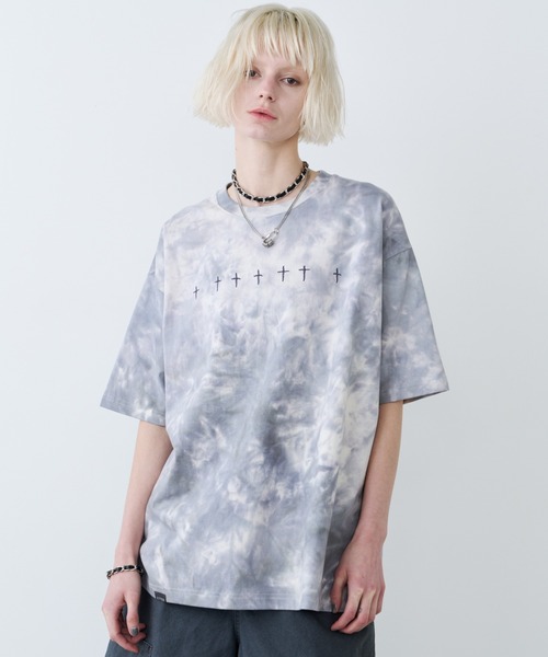 AIVER（アイバー）の「AIVER　S GRAVE S/S TEE (DYED)（Tシャツ/カットソー・メンズ・ブルー系その他/ホワイト系その他・SMALL/MEDIUM/LARGE）」の3枚目の写真