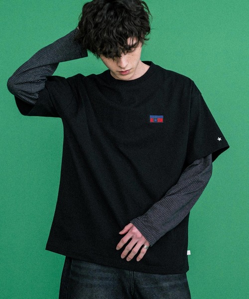CONVERSE(コンバース)の「CONVERSE コンバース 天竺プレートロゴ半袖クルーネックTシャツ/ハーフスリーブカットソー(Tシャツ/カットソー・メンズ・ホワイト/オートミール/ネイビー/ブラック・L/M/XL)」の12枚目の写真