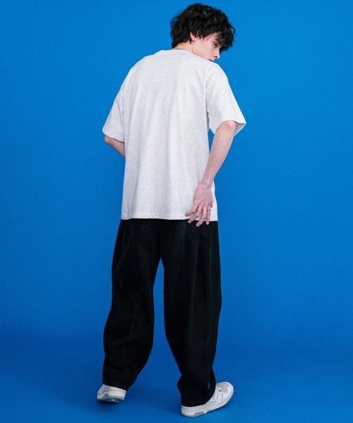 CONVERSE(コンバース)の「CONVERSE コンバース 天竺プレートロゴ半袖クルーネックTシャツ/ハーフスリーブカットソー(Tシャツ/カットソー・メンズ・ホワイト/オートミール/ネイビー/ブラック・L/M/XL)」の20枚目の写真