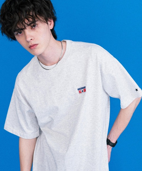 CONVERSE(コンバース)の「CONVERSE コンバース 天竺プレートロゴ半袖クルーネックTシャツ/ハーフスリーブカットソー(Tシャツ/カットソー・メンズ・ホワイト/オートミール/ネイビー/ブラック・L/M/XL)」の21枚目の写真