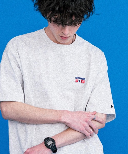 CONVERSE(コンバース)の「CONVERSE コンバース 天竺プレートロゴ半袖クルーネックTシャツ/ハーフスリーブカットソー(Tシャツ/カットソー・メンズ・ホワイト/オートミール/ネイビー/ブラック・L/M/XL)」の22枚目の写真