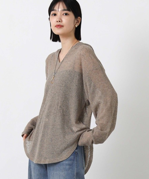 Gready Brilliant（グレディブリリアン）の「シアーフーディーカットソー（Tシャツ/カットソー・レディース・オフホワイト/ベージュ・FREE）」の2枚目の写真