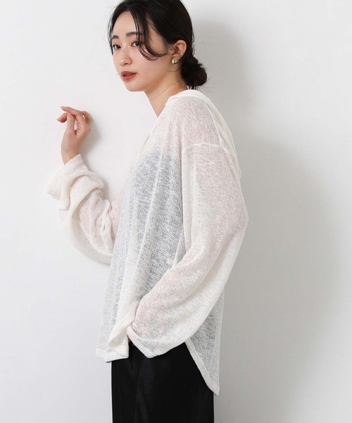 Gready Brilliant（グレディブリリアン）の「シアーフーディーカットソー（Tシャツ/カットソー・レディース・オフホワイト/ベージュ・FREE）」の8枚目の写真