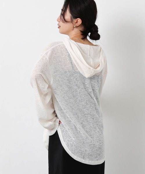 Gready Brilliant（グレディブリリアン）の「シアーフーディーカットソー（Tシャツ/カットソー・レディース・オフホワイト/ベージュ・FREE）」の9枚目の写真