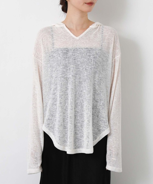 Gready Brilliant（グレディブリリアン）の「シアーフーディーカットソー（Tシャツ/カットソー・レディース・オフホワイト/ベージュ・FREE）」の20枚目の写真