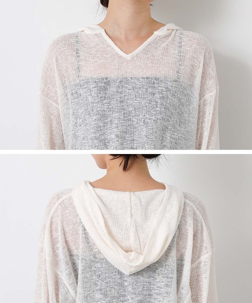 Gready Brilliant（グレディブリリアン）の「シアーフーディーカットソー（Tシャツ/カットソー・レディース・オフホワイト/ベージュ・FREE）」の22枚目の写真