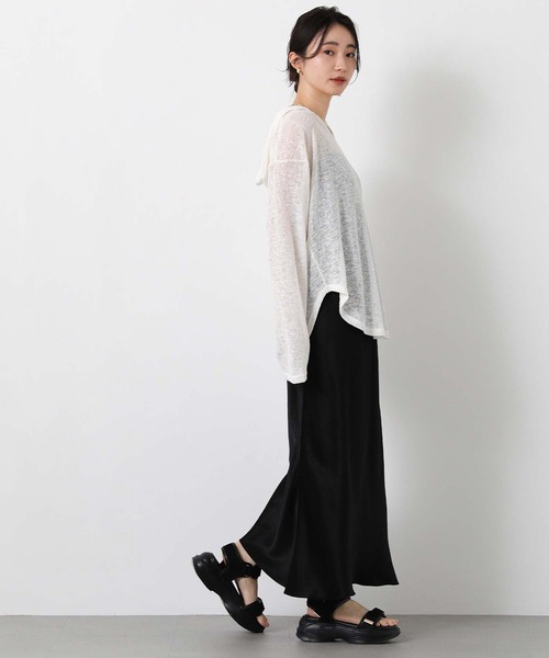 Gready Brilliant（グレディブリリアン）の「シアーフーディーカットソー（Tシャツ/カットソー・レディース・オフホワイト/ベージュ・FREE）」の4枚目の写真