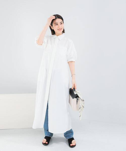 URBAN RESEARCH ROSSO WOMEN(アーバンリサーチ ロッソ)の「『別注』ELENDEEK×ROSSO RELAXY SHIRT ONE-PIECE(ワンピース・レディース・オフホワイト/ブラック系その他/ブルー系その他・1)」の11枚目の写真