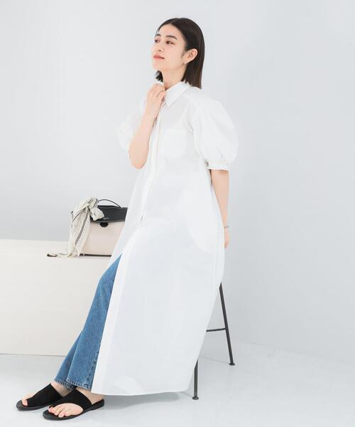 URBAN RESEARCH ROSSO WOMEN(アーバンリサーチ ロッソ)の「『別注』ELENDEEK×ROSSO RELAXY SHIRT ONE-PIECE(ワンピース・レディース・オフホワイト/ブラック系その他/ブルー系その他・1)」の12枚目の写真