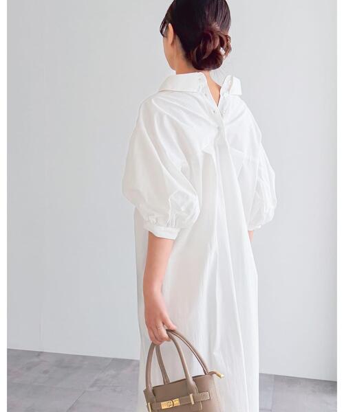 URBAN RESEARCH ROSSO WOMEN(アーバンリサーチ ロッソ)の「『別注』ELENDEEK×ROSSO RELAXY SHIRT ONE-PIECE(ワンピース・レディース・オフホワイト/ブラック系その他/ブルー系その他・1)」の13枚目の写真