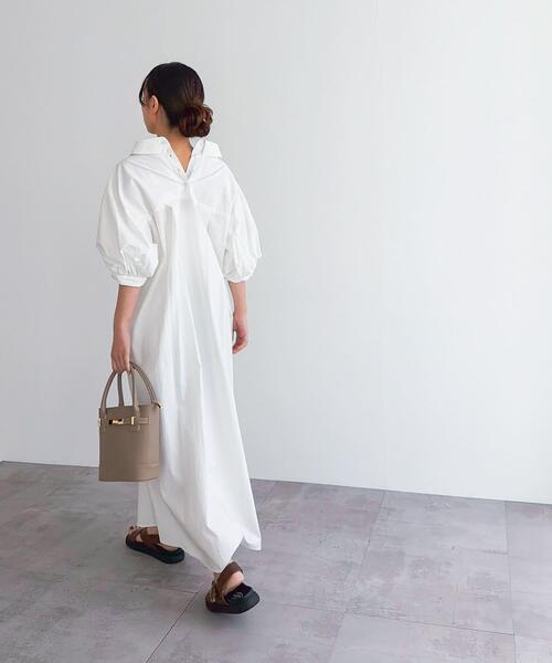 URBAN RESEARCH ROSSO WOMEN(アーバンリサーチ ロッソ)の「『別注』ELENDEEK×ROSSO RELAXY SHIRT ONE-PIECE(ワンピース・レディース・オフホワイト/ブラック系その他/ブルー系その他・1)」の14枚目の写真