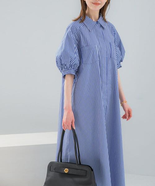 URBAN RESEARCH ROSSO WOMEN(アーバンリサーチ ロッソ)の「『別注』ELENDEEK×ROSSO RELAXY SHIRT ONE-PIECE(ワンピース・レディース・オフホワイト/ブラック系その他/ブルー系その他・1)」の5枚目の写真