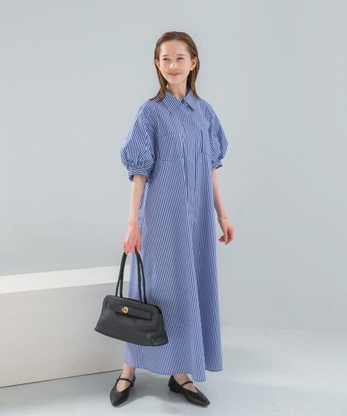 URBAN RESEARCH ROSSO WOMEN(アーバンリサーチ ロッソ)の「『別注』ELENDEEK×ROSSO RELAXY SHIRT ONE-PIECE(ワンピース・レディース・オフホワイト/ブラック系その他/ブルー系その他・1)」の6枚目の写真