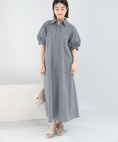 URBAN RESEARCH ROSSO WOMEN(アーバンリサーチ ロッソ)の「『別注』ELENDEEK×ROSSO RELAXY SHIRT ONE-PIECE(ワンピース・レディース・オフホワイト/ブラック系その他/ブルー系その他・1)」の18枚目の写真