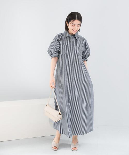 URBAN RESEARCH ROSSO WOMEN(アーバンリサーチ ロッソ)の「『別注』ELENDEEK×ROSSO RELAXY SHIRT ONE-PIECE(ワンピース・レディース・オフホワイト/ブラック系その他/ブルー系その他・1)」の20枚目の写真