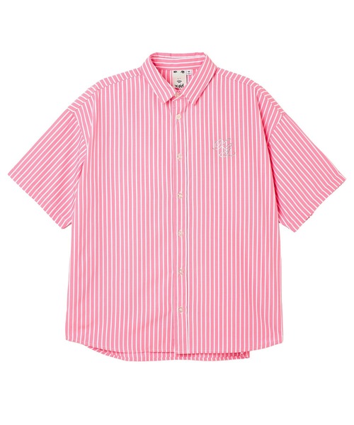 X-girl(エックスガール)の「STRIPED RHINESTONE S/S SHIRT(シャツ/ブラウス・レディース・ライトブルー/ピンク・S/M)」の8枚目の写真
