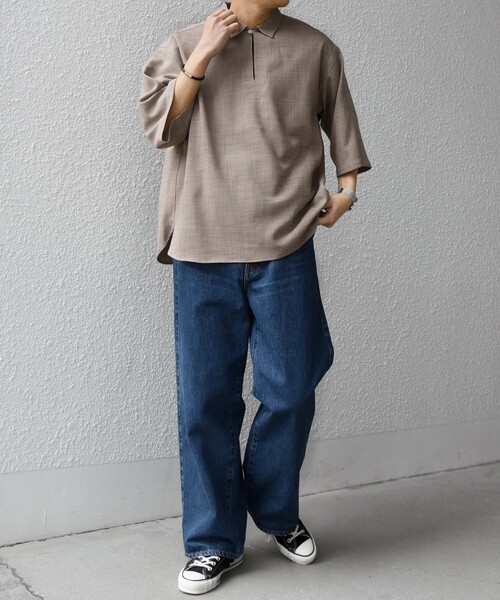 SHIPS any（シップス エニィ）の「SHIPS any:〈洗濯機可能〉FUTURE LINEN CANVAS リネンライク スキッパー プルオーバーシャツ◇（シャツ/ブラウス・メンズ・オリーブ/ネイビー/ブルー/ブラウン/ダークブルー/ブラウン系その他・LARGE/MEDIUM/SMALL）」の22枚目の写真