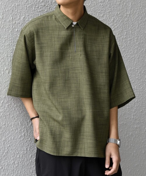 SHIPS any（シップス エニィ）の「SHIPS any:〈洗濯機可能〉FUTURE LINEN CANVAS リネンライク スキッパー プルオーバーシャツ◇（シャツ/ブラウス・メンズ・オリーブ/ネイビー/ブルー/ブラウン/ダークブルー/ブラウン系その他・LARGE/MEDIUM/SMALL）」の16枚目の写真