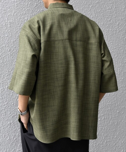 SHIPS any（シップス エニィ）の「SHIPS any:〈洗濯機可能〉FUTURE LINEN CANVAS リネンライク スキッパー プルオーバーシャツ◇（シャツ/ブラウス・メンズ・オリーブ/ネイビー/ブルー/ブラウン/ダークブルー/ブラウン系その他・LARGE/MEDIUM/SMALL）」の15枚目の写真