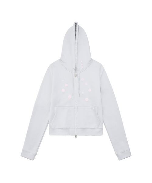 THECOLDESTMOMENT(ザコールデストモーメント)の「TCM dot hooded zip-up (light grey)(パーカー・レディース・その他・LARGE/SMALL/MEDIUM)」の2枚目の写真