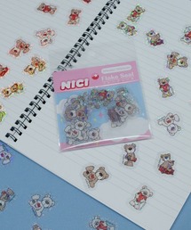nici（ニキ）の「NICI(ニキ）/NICI オーロラフレークシール Love Bear（ステーショナリー）」