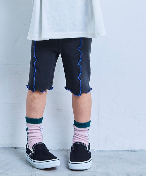 MARKEY'S(マーキーズ)の「無地メローバイカーパンツ(その他パンツ・キッズ・ライトブルー/ベージュ/ピンク/グレー/オフホワイト/ブラック・110/100/90/130/120/80/150/140)」の3枚目の写真