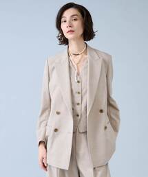 Liesse（リエス）の「麻調ピークドダブルジャケット（テーラードジャケット）」
