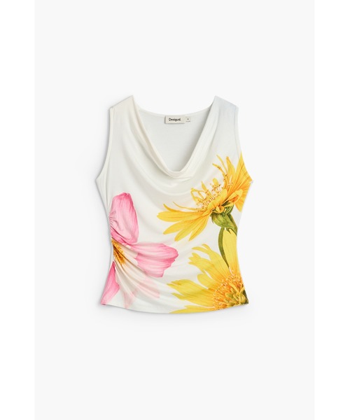 Desigual(デシグアル)の「ビッグフラワープリントカウルネックトップス(Tシャツ/カットソー・レディース・マルチ・L/S/XL/M/XS)」の3枚目の写真