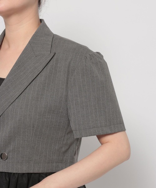 HARE（ハレ）の「2WAYイレヘムフリルジャケット(HARE)（テーラードジャケット・レディース・グレー/ブラック・FREE）」の20枚目の写真