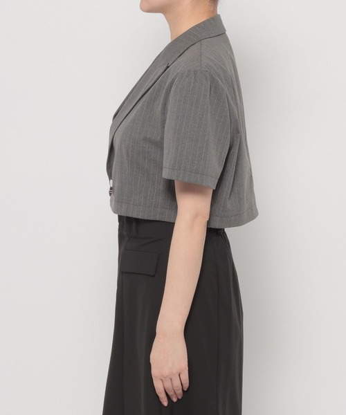 HARE（ハレ）の「2WAYイレヘムフリルジャケット(HARE)（テーラードジャケット・レディース・グレー/ブラック・FREE）」の12枚目の写真