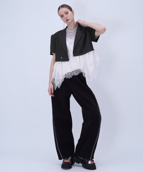 HARE（ハレ）の「2WAYイレヘムフリルジャケット(HARE)（テーラードジャケット・レディース・グレー/ブラック・FREE）」の8枚目の写真