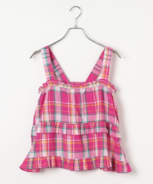 BAYFLOW（ベイフロー）の「マドラスチェックビスチェ（その他トップス・レディース・ネイビー/オレンジ系/ピンク・FREE）」の3枚目の写真