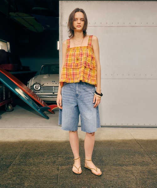 BAYFLOW（ベイフロー）の「マドラスチェックビスチェ（その他トップス・レディース・ネイビー/オレンジ系/ピンク・FREE）」の12枚目の写真