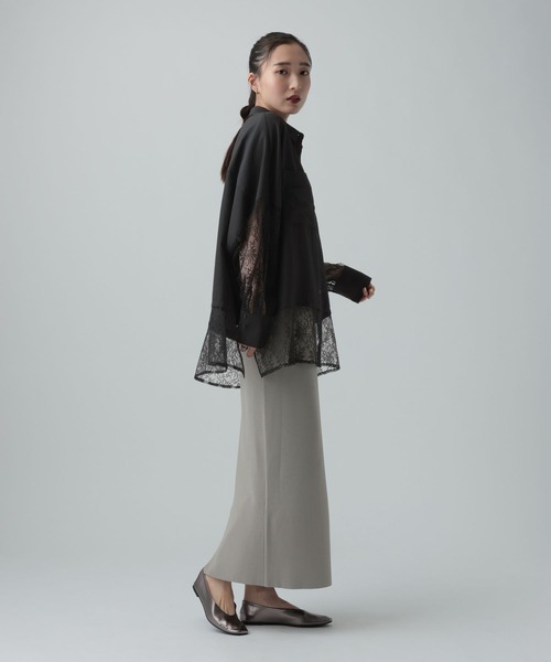 LEPSIM(レプシィム)の「異素材切り替えポンチョシャツ 651444(シャツ/ブラウス・レディース・ブラウン/オフホワイト/ホワイト×ブラック/ブラック/イエロー/ホワイト・FREE)」の17枚目の写真