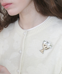 SINOON（シヌーン）の「Potted Flower Brooch (Silver Gold)（ブローチ/コサージュ）」