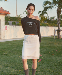 AFTERHOURS（アフターアワーズ）の「CHIFFON MIDI SKIRT (WHITE-DOT)（スカート）」