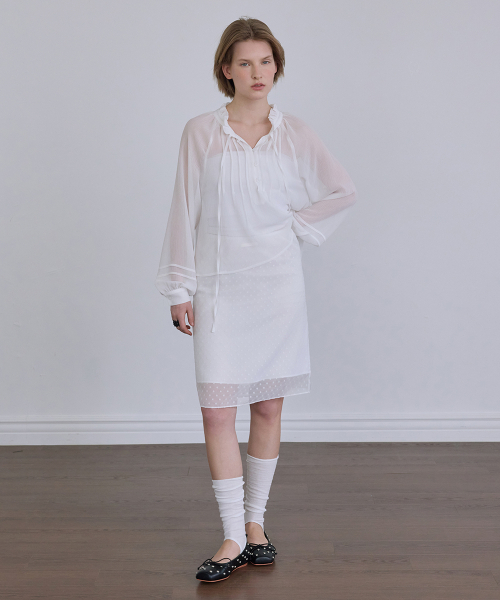 AFTERHOURS(アフターアワーズ)の「CHIFFON MIDI SKIRT (WHITE-DOT)(スカート・レディース・ホワイト・FREE)」の3枚目の写真