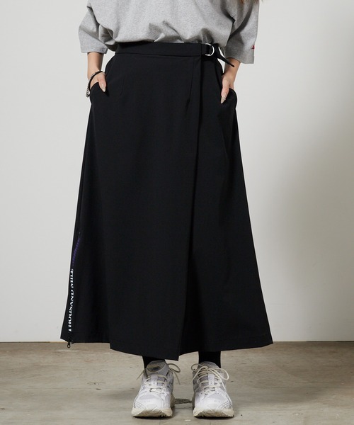 THOUSAND MILE(サウザンドマイル)の「THOUSAND MILE/サウザンドマイル WRAPPED SKIRT ワイドシルエット 腰ベルト タックスカート 2026年 夏 夏服 秋服(スカート・レディース・ブラック/チャコール・M/L)」の14枚目の写真