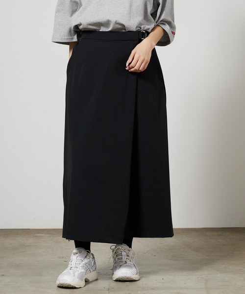 THOUSAND MILE(サウザンドマイル)の「THOUSAND MILE/サウザンドマイル WRAPPED SKIRT ワイドシルエット 腰ベルト タックスカート 2026年 夏 夏服 秋服(スカート・レディース・ブラック/チャコール・M/L)」の15枚目の写真