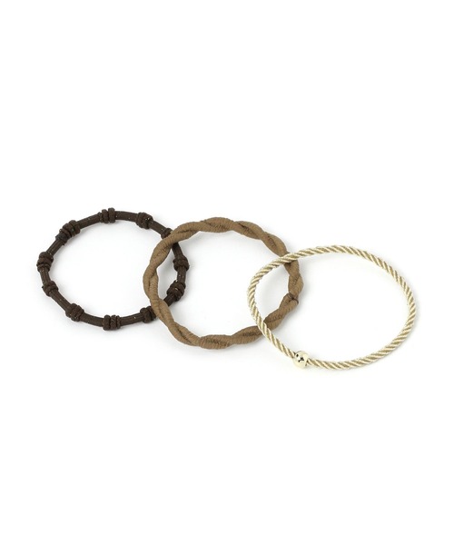 studio CLIP（スタディオクリップ）の「くすみ3セットヘアゴム（ヘアゴム・レディース・ブラウン/ブルー/ベージュ・FREE）」の2枚目の写真