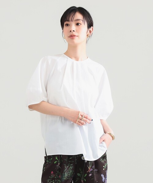 Demi-Luxe BEAMS(デミルクス ビームス)の「ランタンスリーブ プルオーバー(シャツ/ブラウス・レディース・ホワイト/イエロー・ONE SIZE)」の7枚目の写真