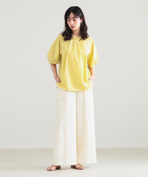 Demi-Luxe BEAMS(デミルクス ビームス)の「ランタンスリーブ プルオーバー(シャツ/ブラウス・レディース・ホワイト/イエロー・ONE SIZE)」の6枚目の写真