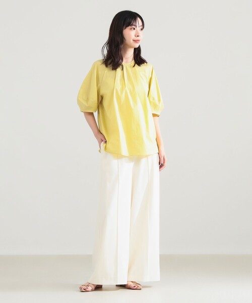 Demi-Luxe BEAMS(デミルクス ビームス)の「ランタンスリーブ プルオーバー(シャツ/ブラウス・レディース・ホワイト/イエロー・ONE SIZE)」の5枚目の写真