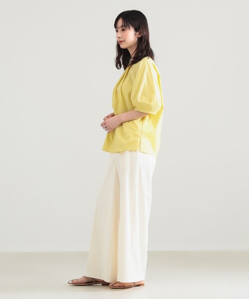 Demi-Luxe BEAMS(デミルクス ビームス)の「ランタンスリーブ プルオーバー(シャツ/ブラウス・レディース・ホワイト/イエロー・ONE SIZE)」の4枚目の写真