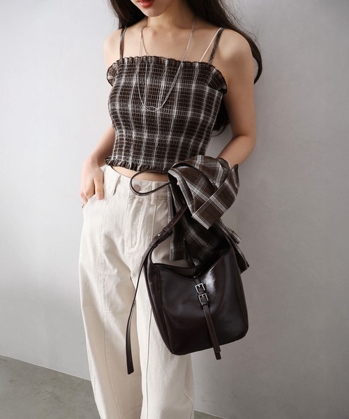 SpRay（スプレイ）の「チェックシャツクロップドアンサンブル（シャツ/ブラウス・レディース・ホワイト/ブラウン/ブラック・FREE）」の16枚目の写真