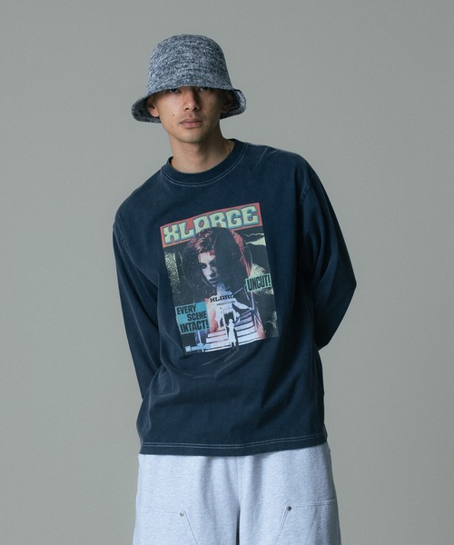 XLARGE(エクストララージ)の「UNCUT L/S TEE(Tシャツ/カットソー・メンズ・ネイビー/ブラック/オフホワイト・S/M/L/XL)」の1枚目の写真
