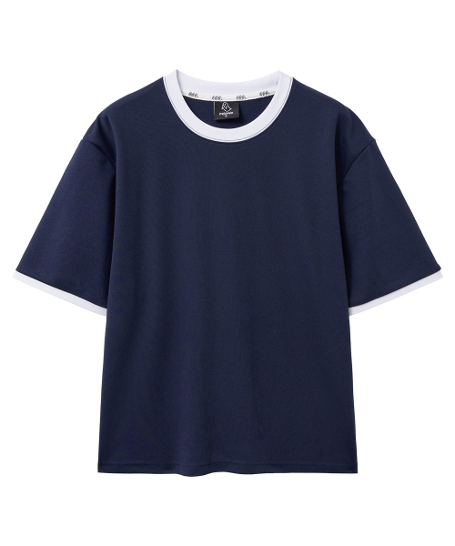 MOZMOZ(モズモズ)の「エッセンシャルエアメッシュ半袖リンガーTシャツネイビー(Tシャツ/カットソー・レディース・その他・3/2/1)」の2枚目の写真