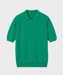 クールタッチハーフスリーブカラーニット_GREEN