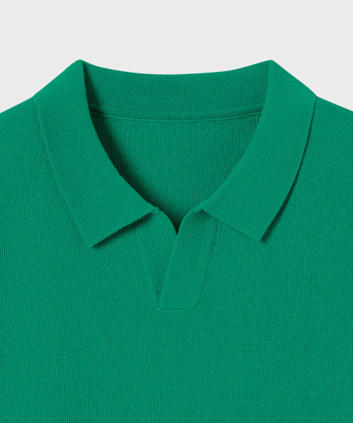 NONBLANK(ノンブランク)の「クールタッチハーフスリーブカラーニット_GREEN(ポロシャツ・メンズ・その他・LARGE/X-LARGE/MEDIUM)」の2枚目の写真